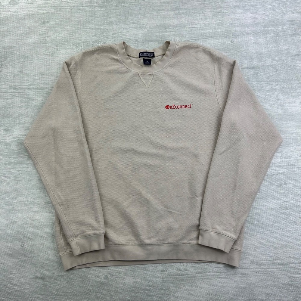 Vintage 90s Lands' End Herman Miller Sweatshirt Size Medium Cream eZconnect Crew